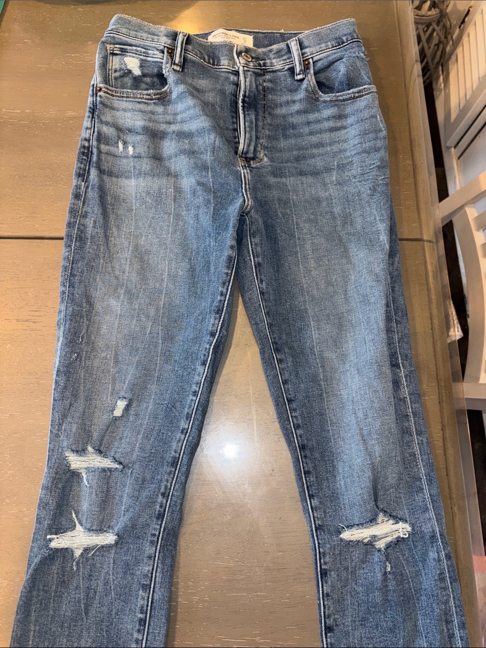 Abercrombie & Fitch Distressed Blue Skinny Jeans